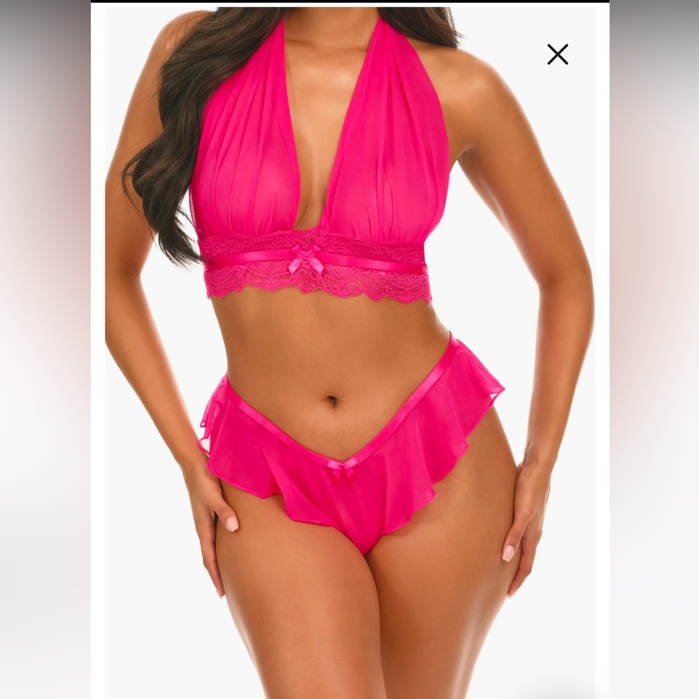 NWT Oh La La Cheri Maylah Lace Trim Bralette & Thong Set - Picture 3 of 10